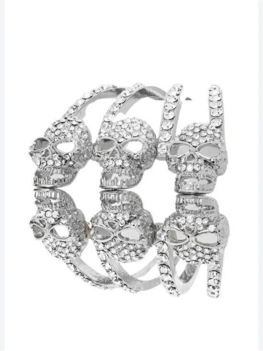 Crystal skull hinge bangle - Picture 2 of 5